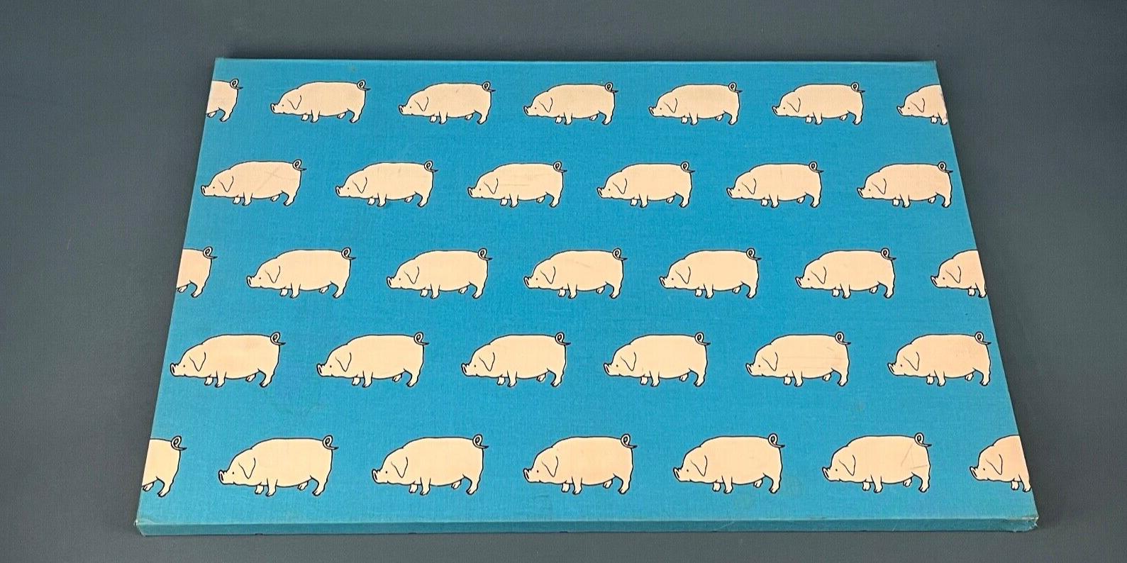 Jim Dine Studie über Schweine für die Oo La La Portfolio-Box mit Ron Padgett blau im Angebot 10