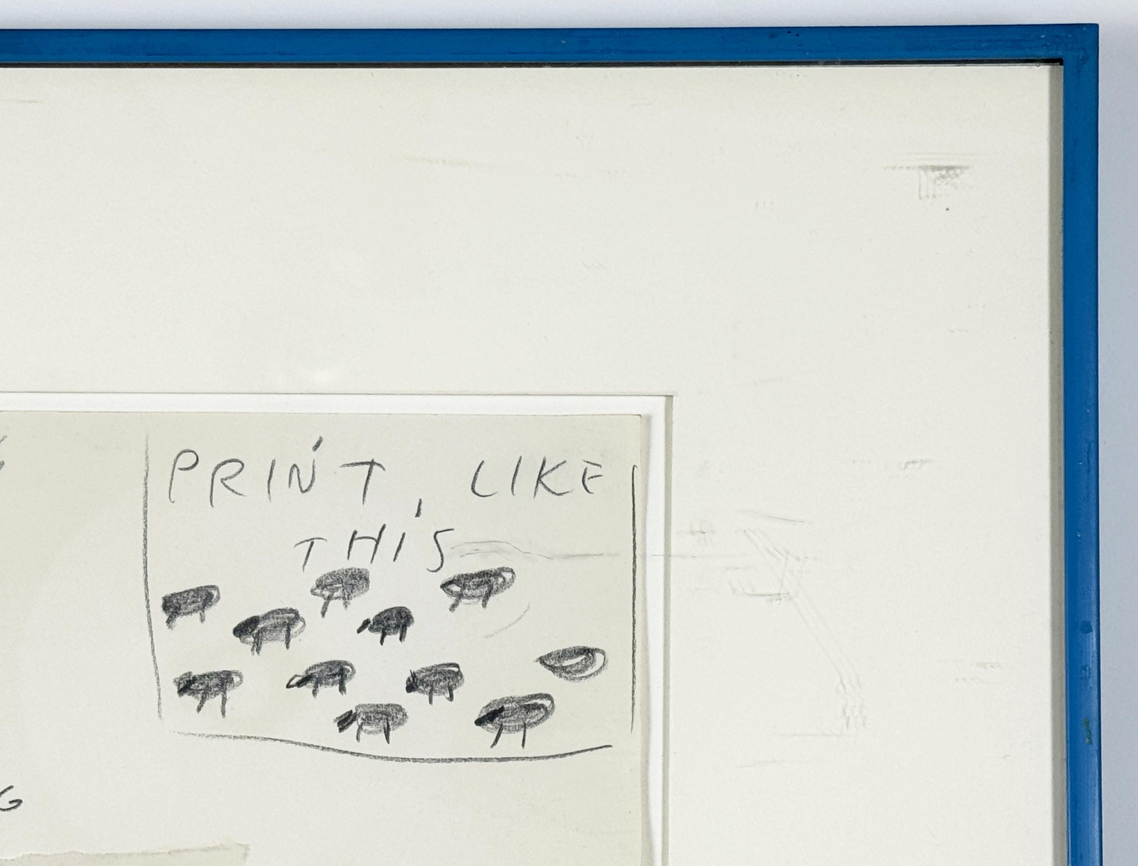 Jim Dine Studie über Schweine für die Oo La La Portfolio-Box mit Ron Padgett blau im Angebot 4