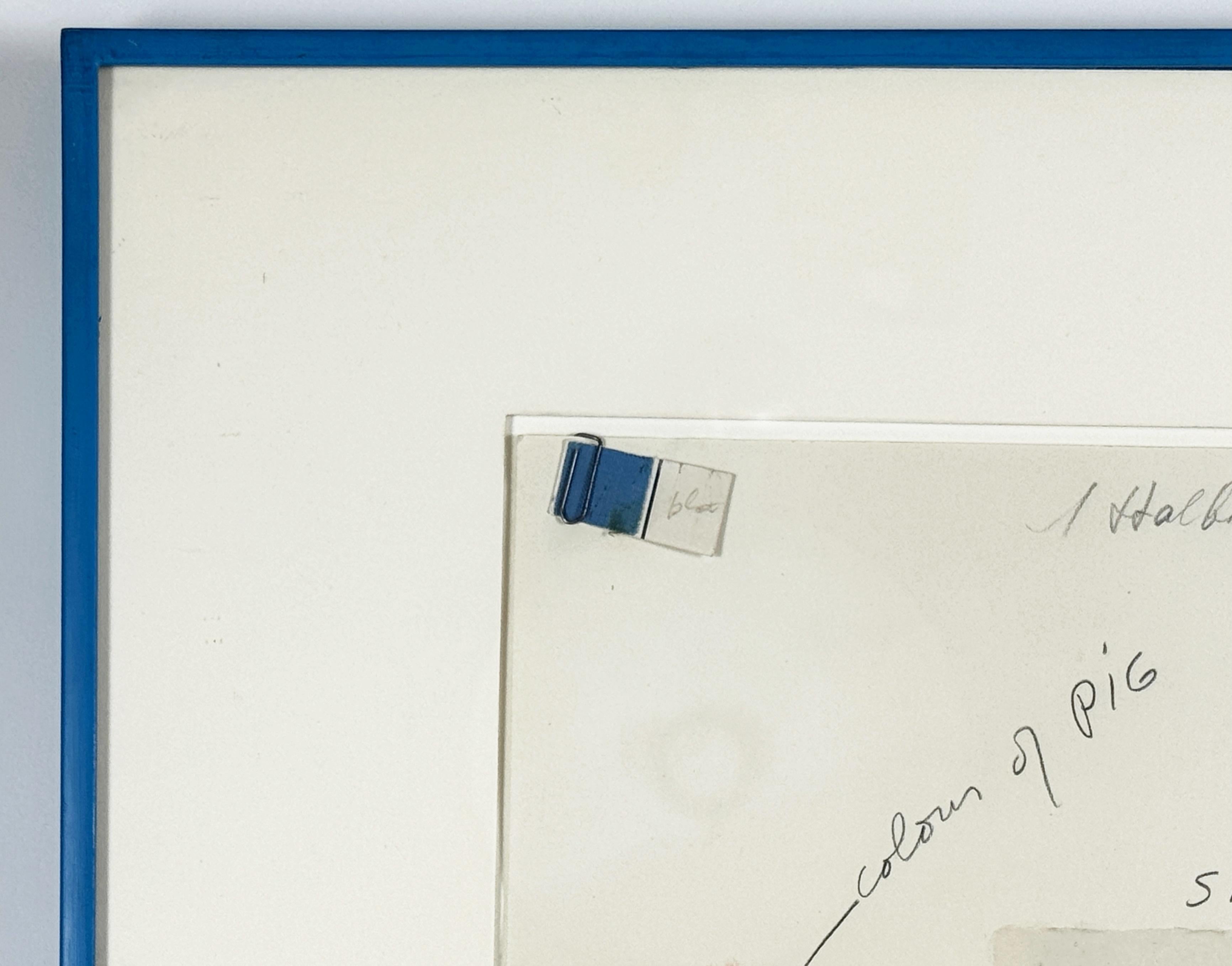 Jim Dine Studie über Schweine für die Oo La La Portfolio-Box mit Ron Padgett blau im Angebot 5