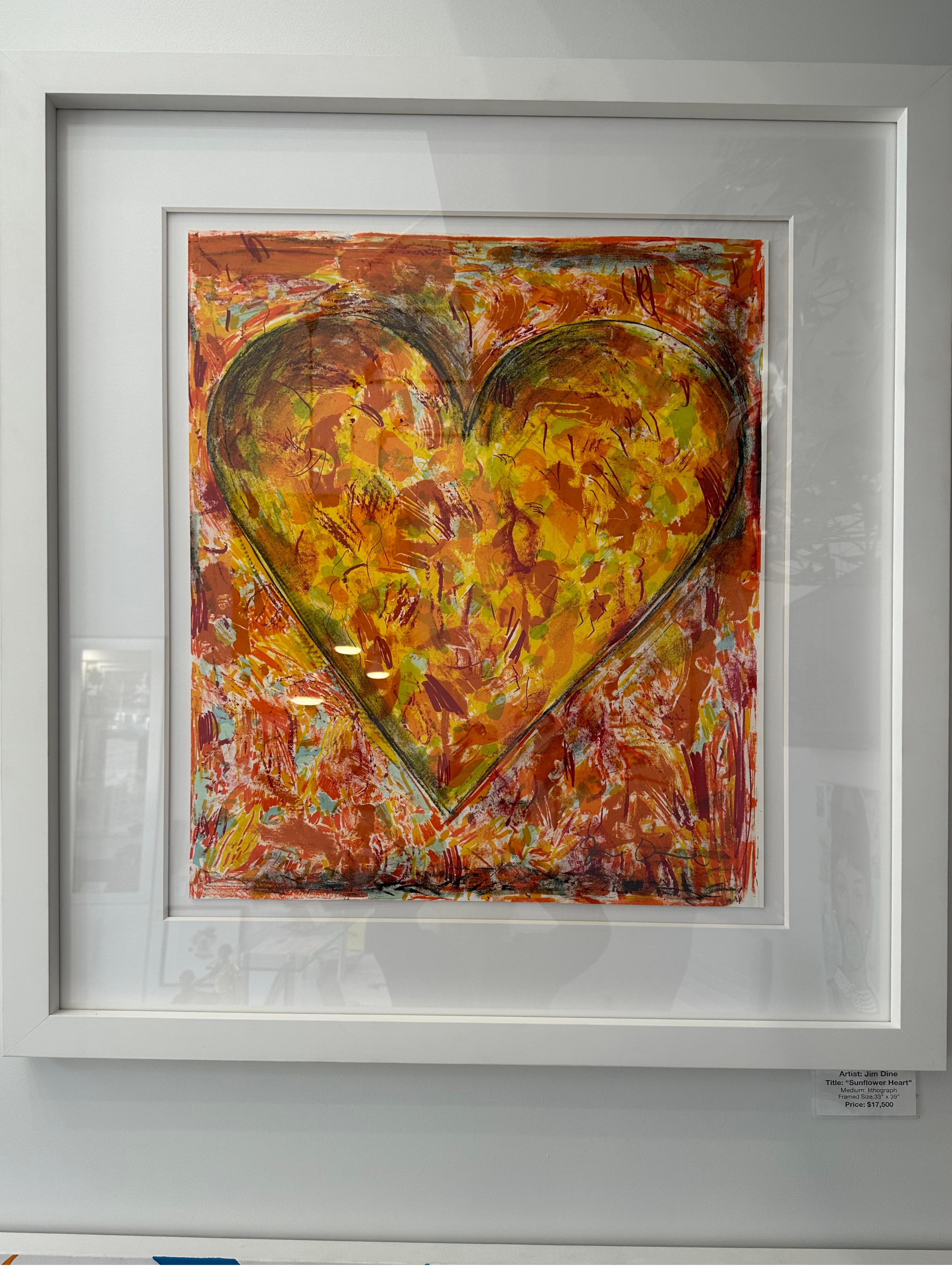 Jim Dine Abstract Print – Sonnenblumenherz