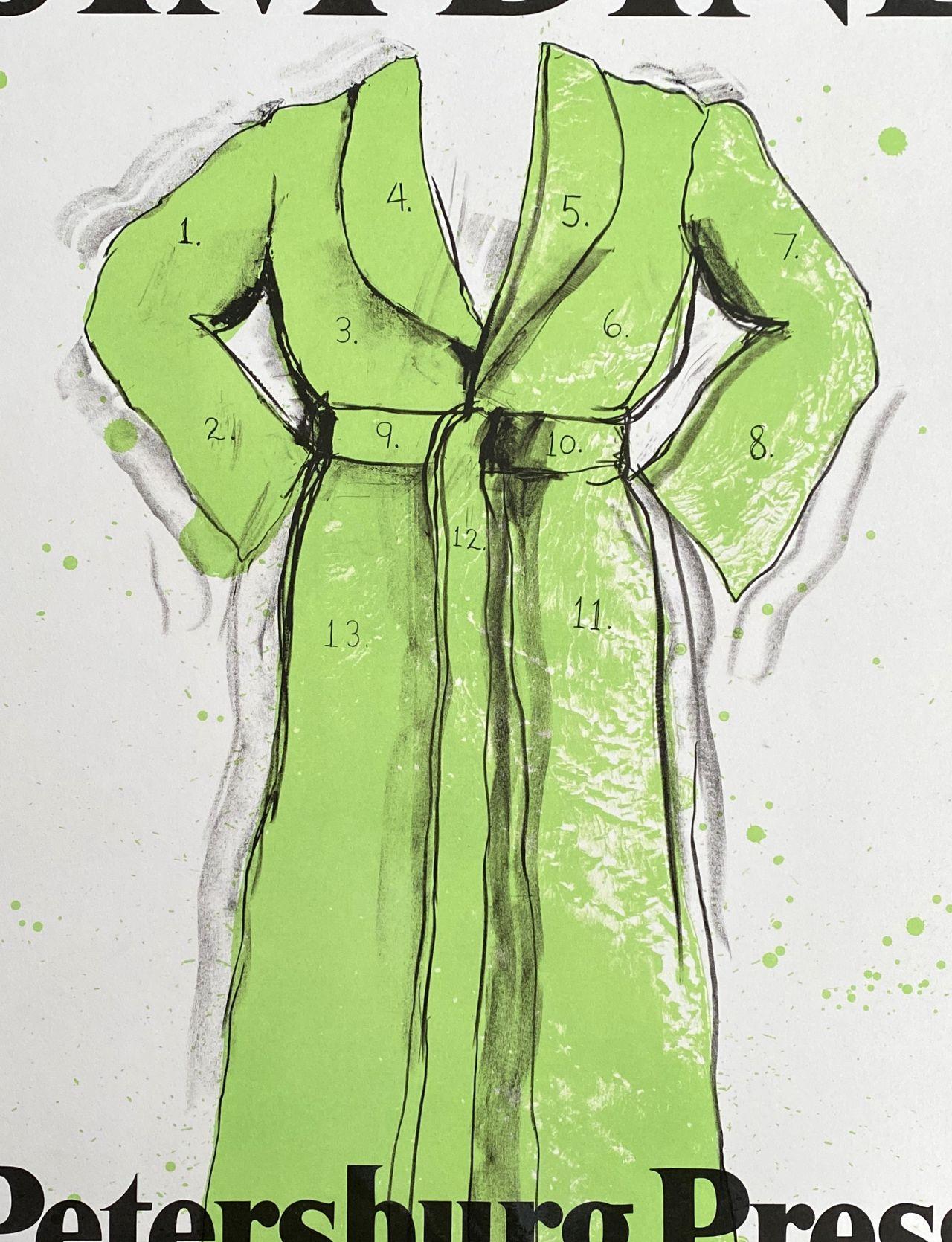 Le manteau vert - Lithographie originale signée à la main au crayon - Print de Jim Dine