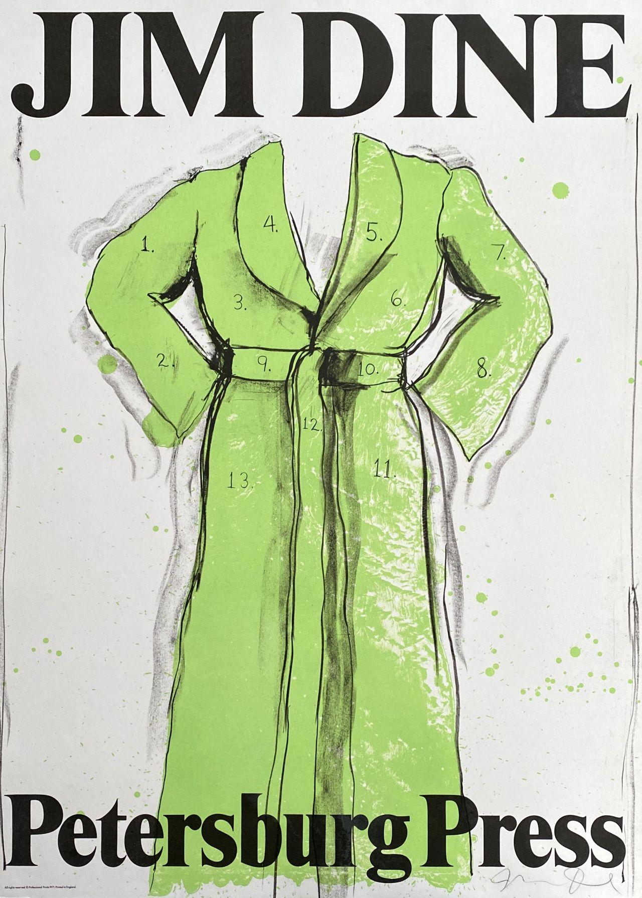 The Green Coat - Original Lithograph Hand Signed In Pencil