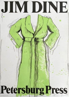 Le manteau vert - Lithographie originale signée à la main au crayon