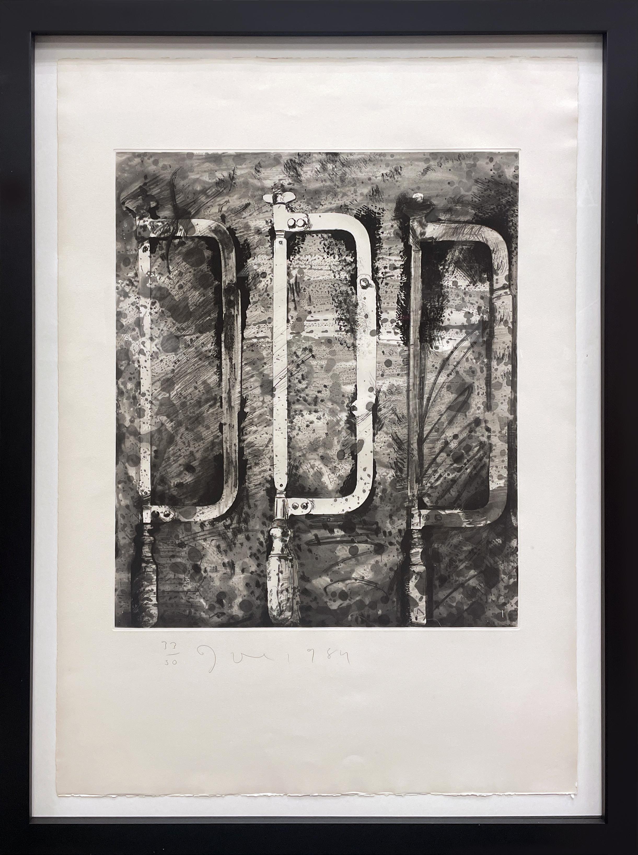 Jim Dine Abstract Print - "The New French Tools 2 - Three Saws from the Rue Cler"