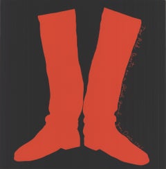 Die roten Stiefel auf schwarzem Grund, 1968 ORIGINAL SERIGRAPH