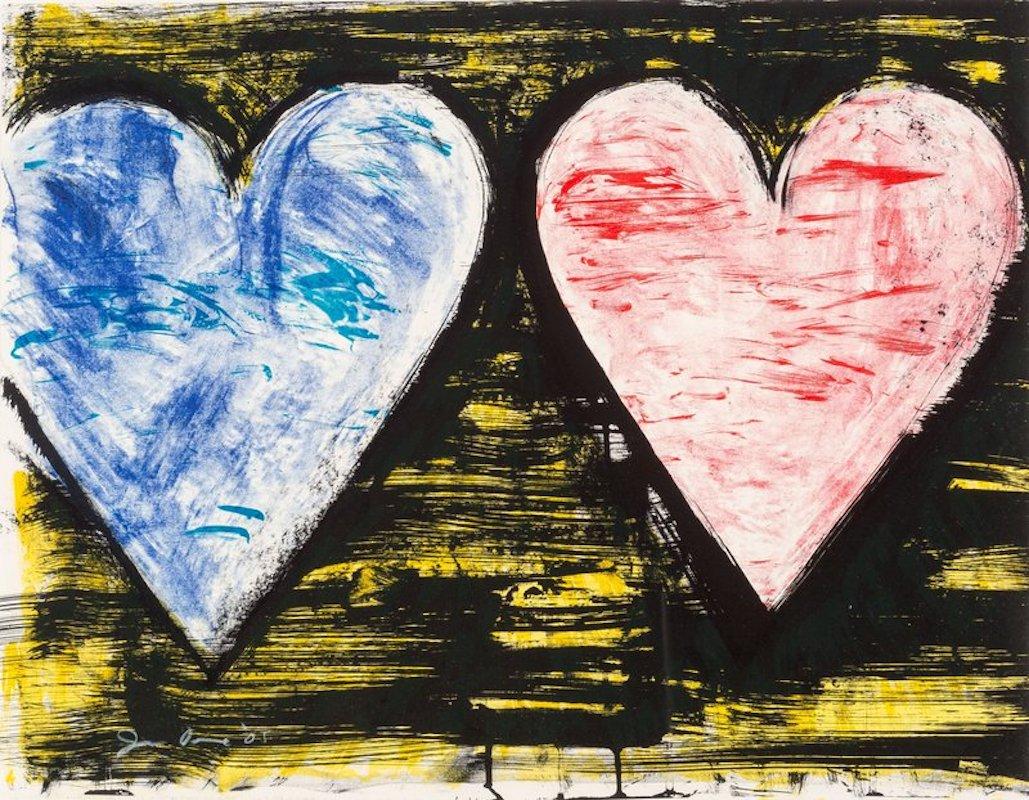 Two Hearts at Sunset - Print by Jim Dine