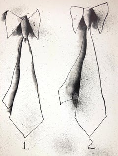 Vintage Jim Dine poster Boymans Museum (Two Ties) red black 1970s retro pop art