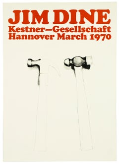 Vintage Jim Dine tool Poster Kestner Gesellschaft 1970 (Hammers 1970) retro red 