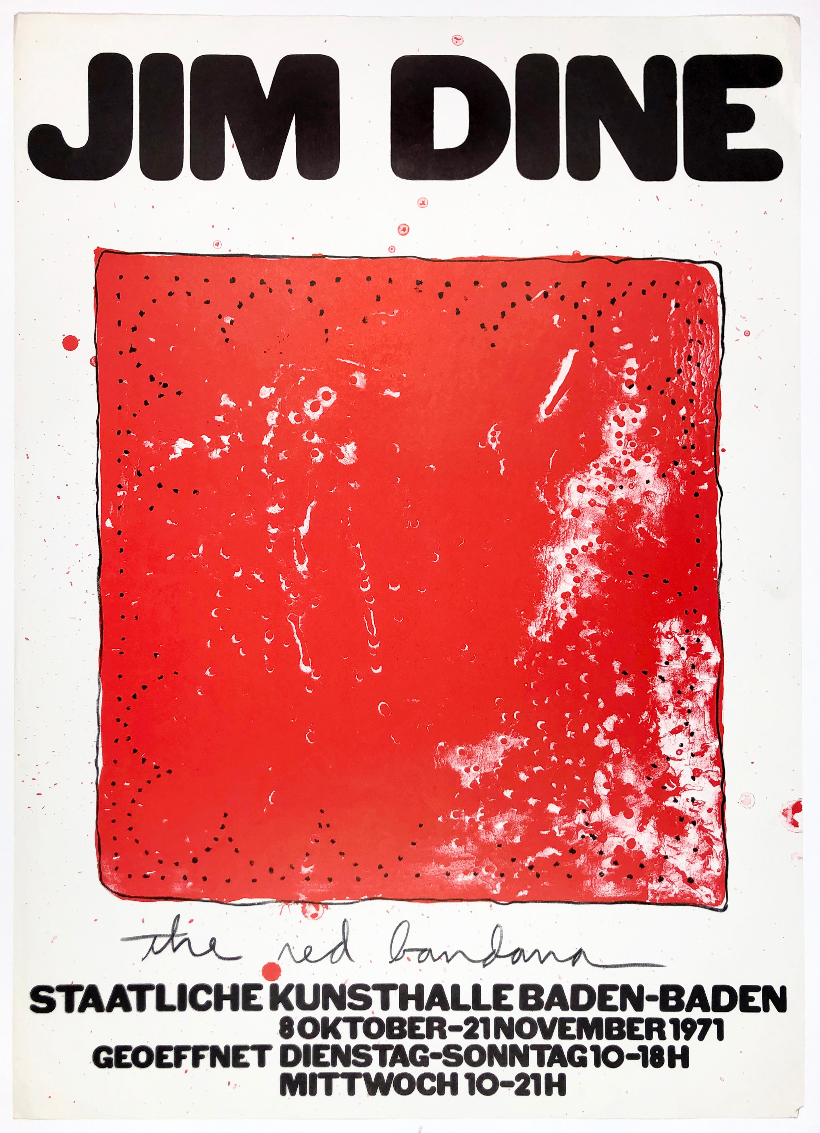Vintage Jim Dine poster Red Bandana Staatliche Kunsthalle Baden-Baden, Americana