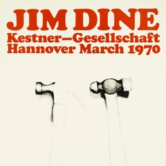 Vintage Jim Dine tool Poster Kestner Gesellschaft 1970 (Hammers 1970) retro red 