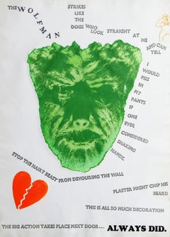 Hombre Lobo (Muro), Aguafuerte Pop Art de Jim Dine