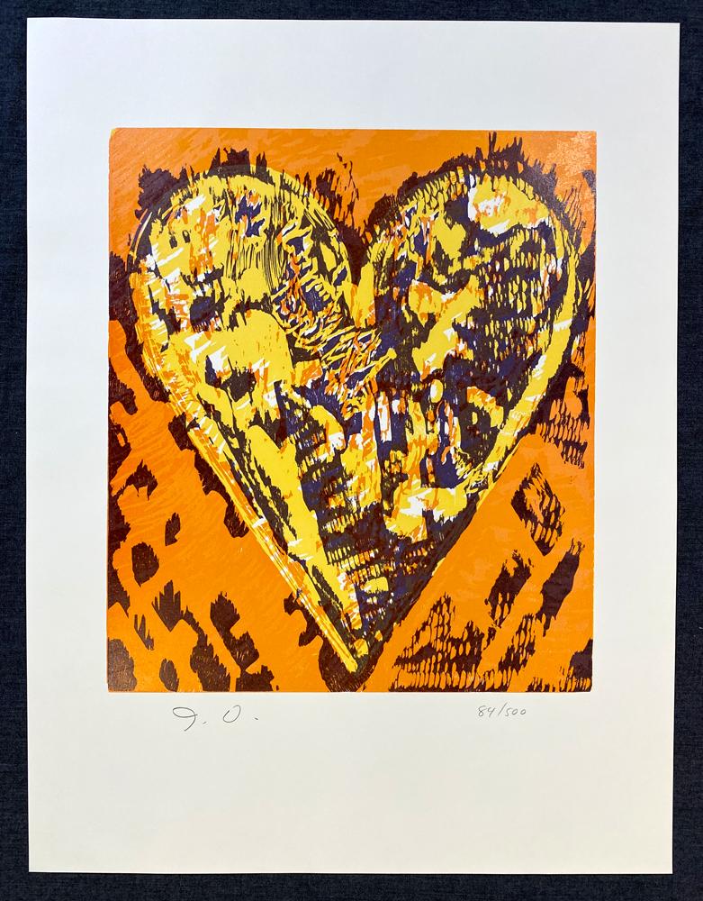Abstract Print di Jim Dine - Woodcut Heart 1993 Litografia firmata in edizione limitata