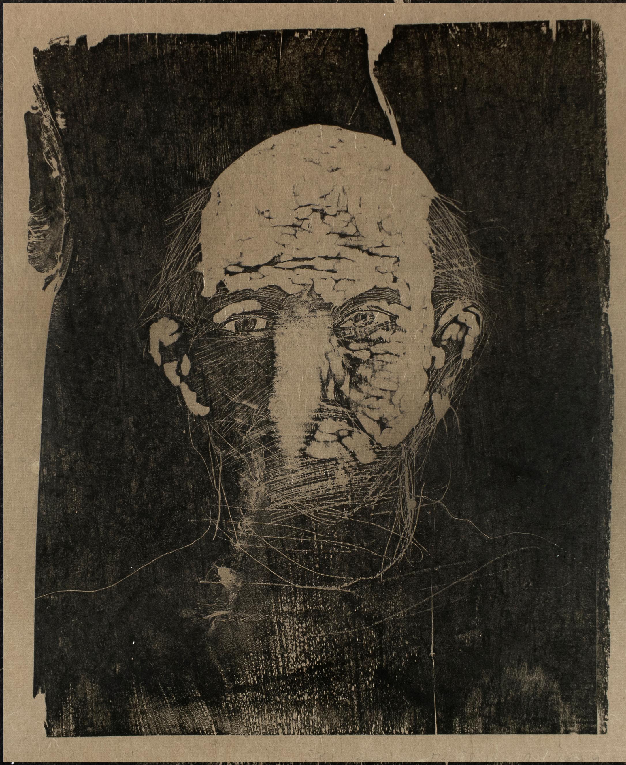 Woodcut Self Portrait (unique state proof) - Print by Jim Dine