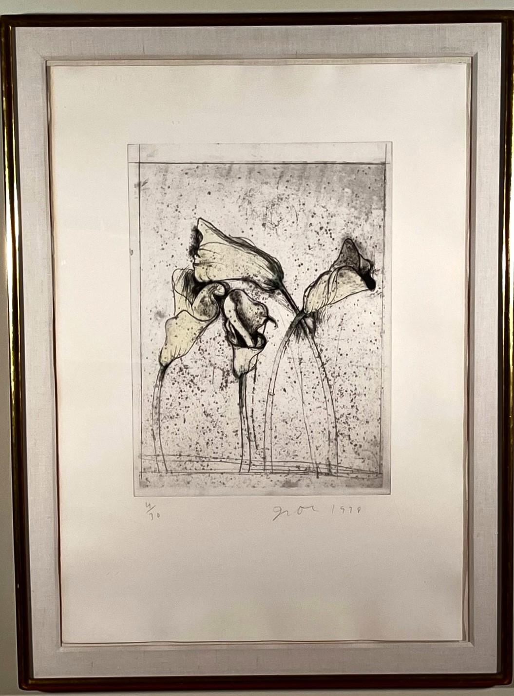 YELLOW CALLA LILLIES - Print by Jim Dine