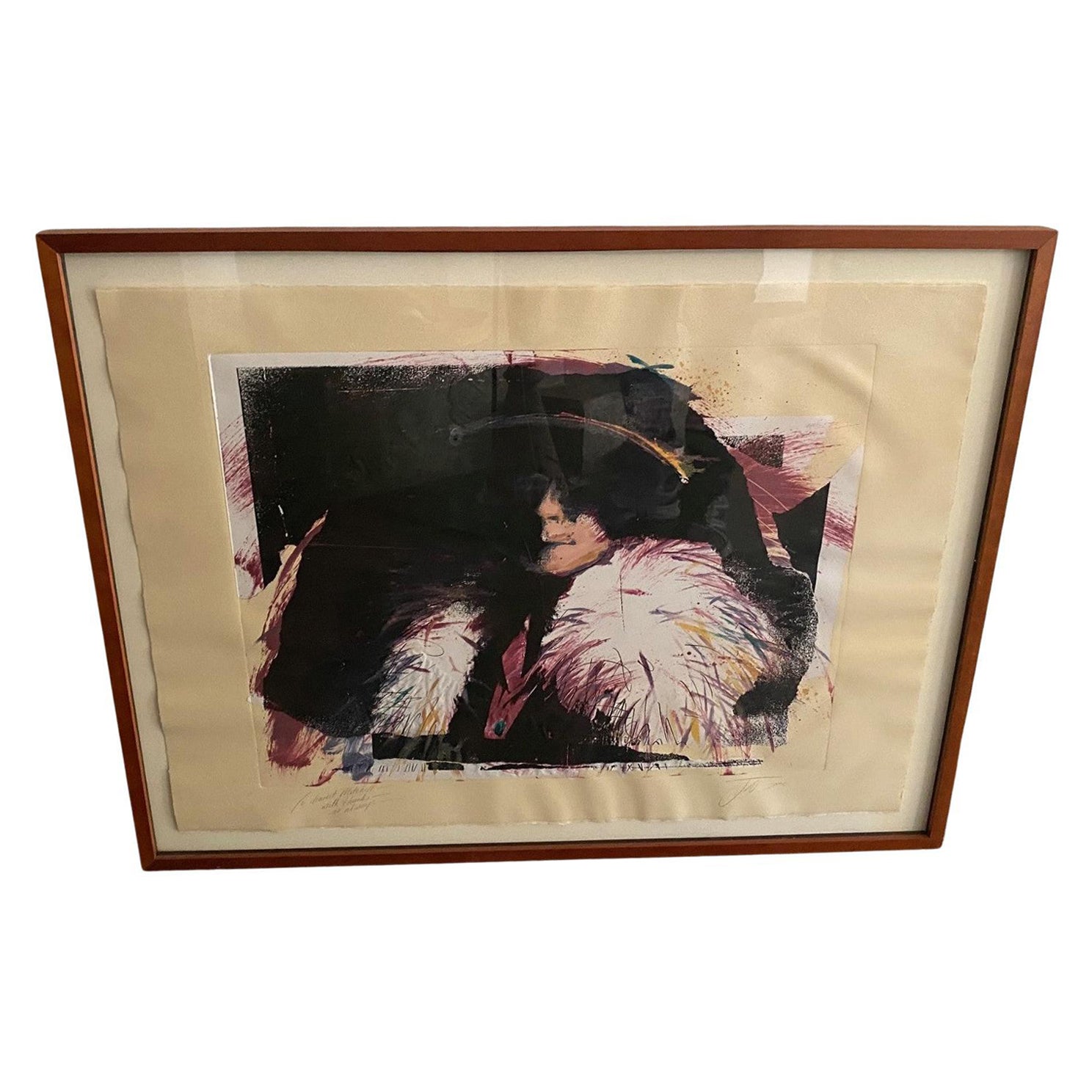 Jim Dine Signierter Aquatinta-Radierungsdruck mit Handkolorierung eines geheimnisvollen Mannes im Angebot