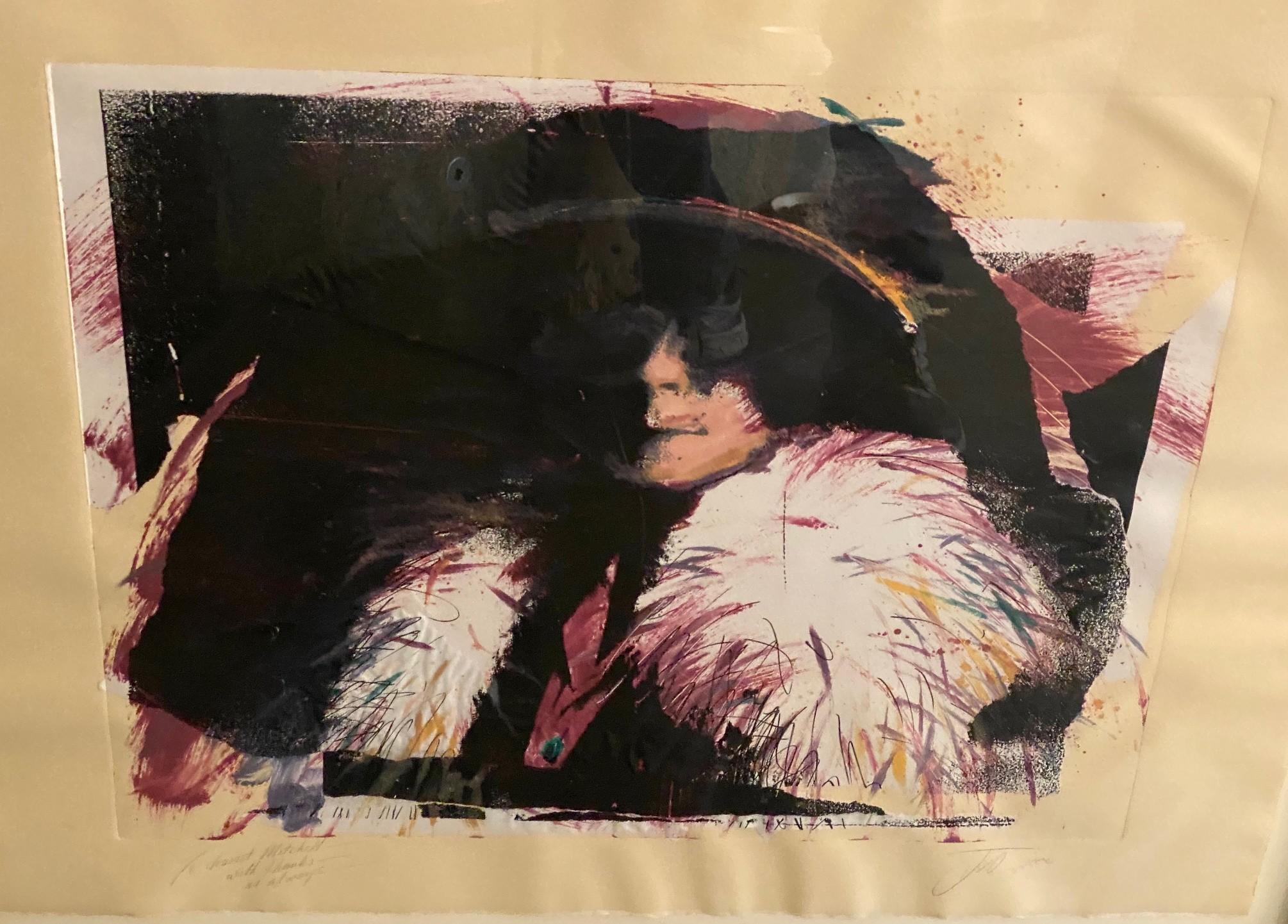 Jim Dine Grabado al aguatinta firmado y coloreado a mano de Hombre misterioso Moderno en venta