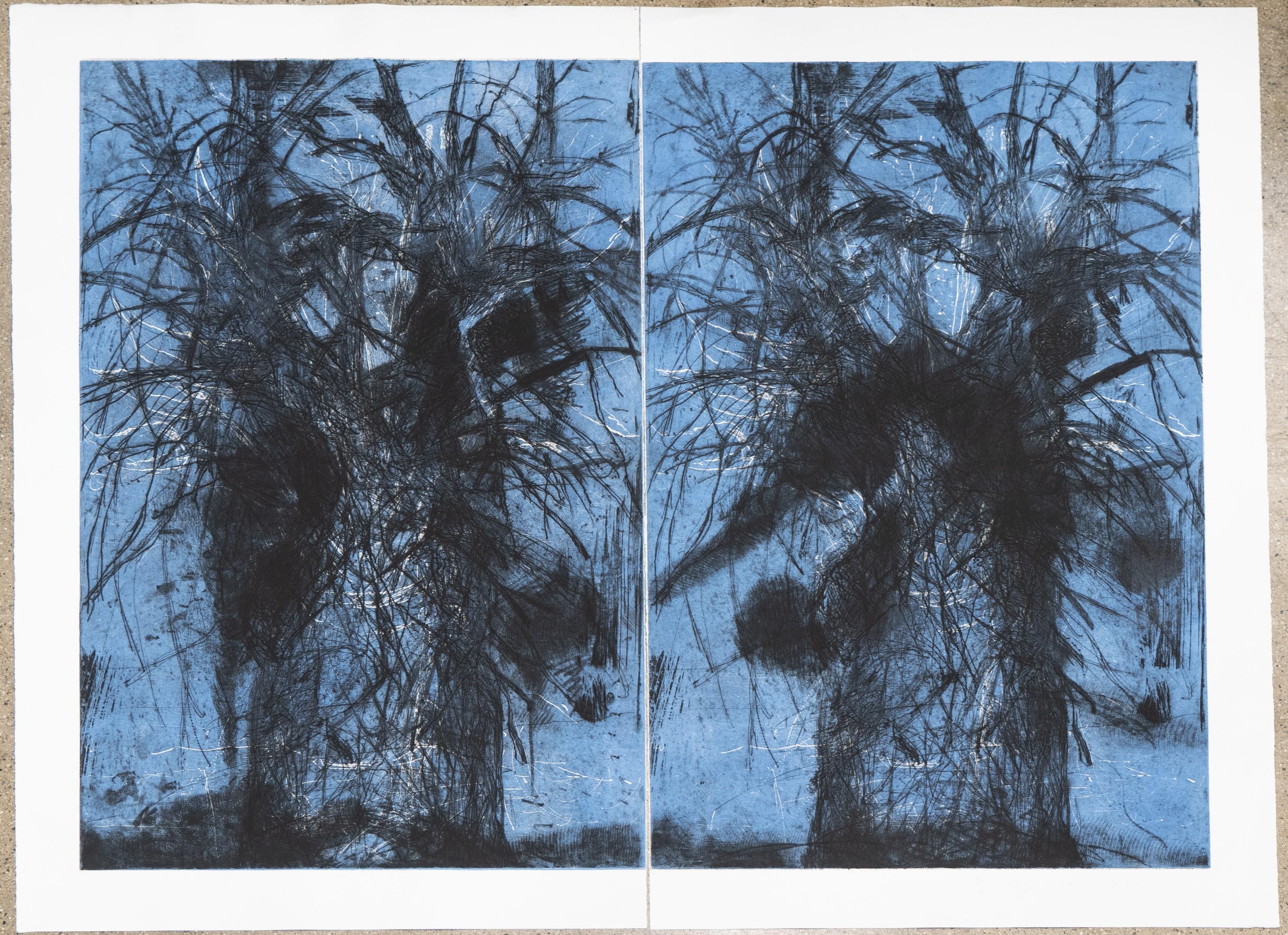 Zwei große Radierungen des famosen amerikanischen Künstlers Jim Dine (1935- ) mit dem Titel 