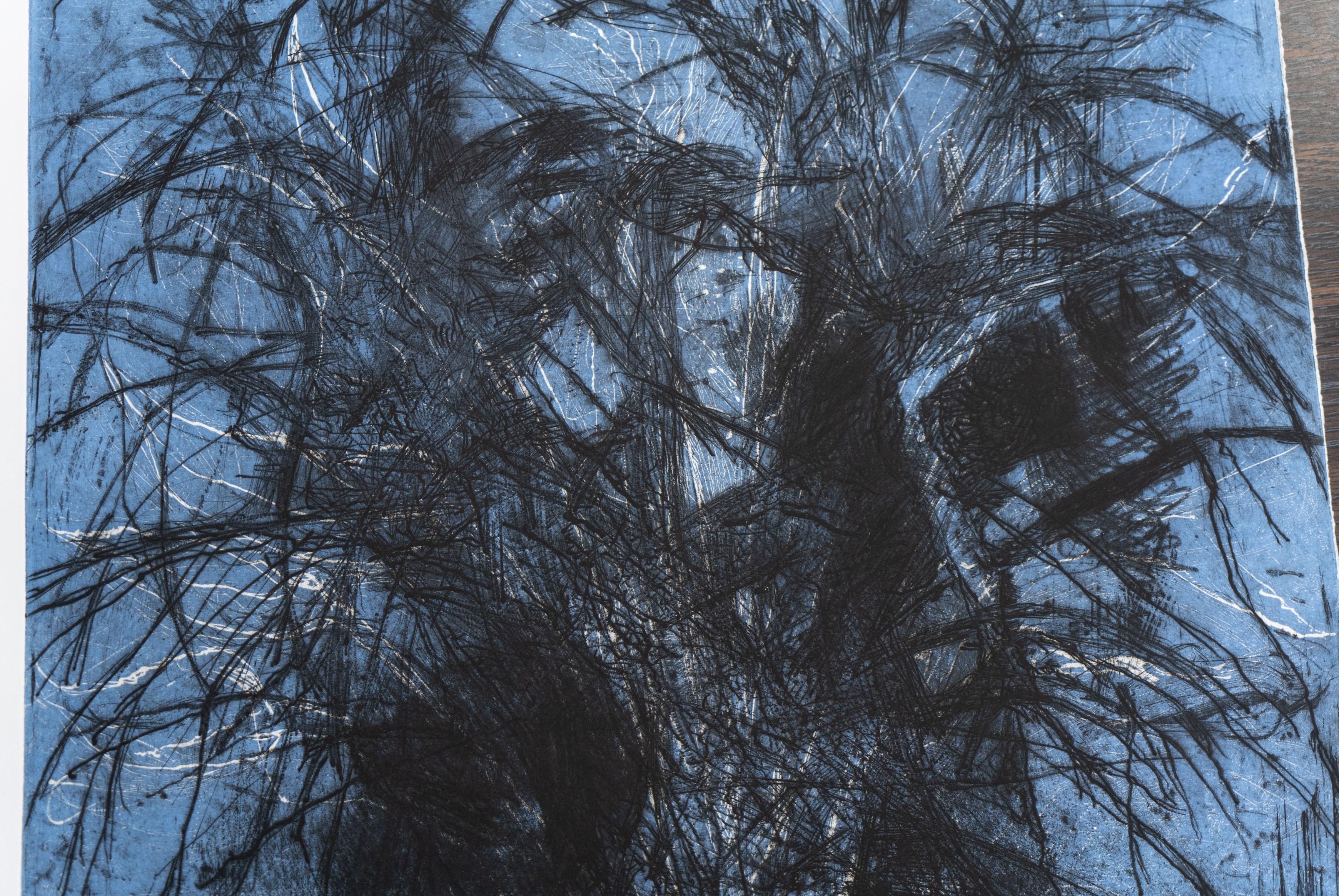Jim Dine Signiert Blaue Bäume (Diptychon) Pop Art Satz von zwei Radierungen Drucke (amerikanisch) im Angebot