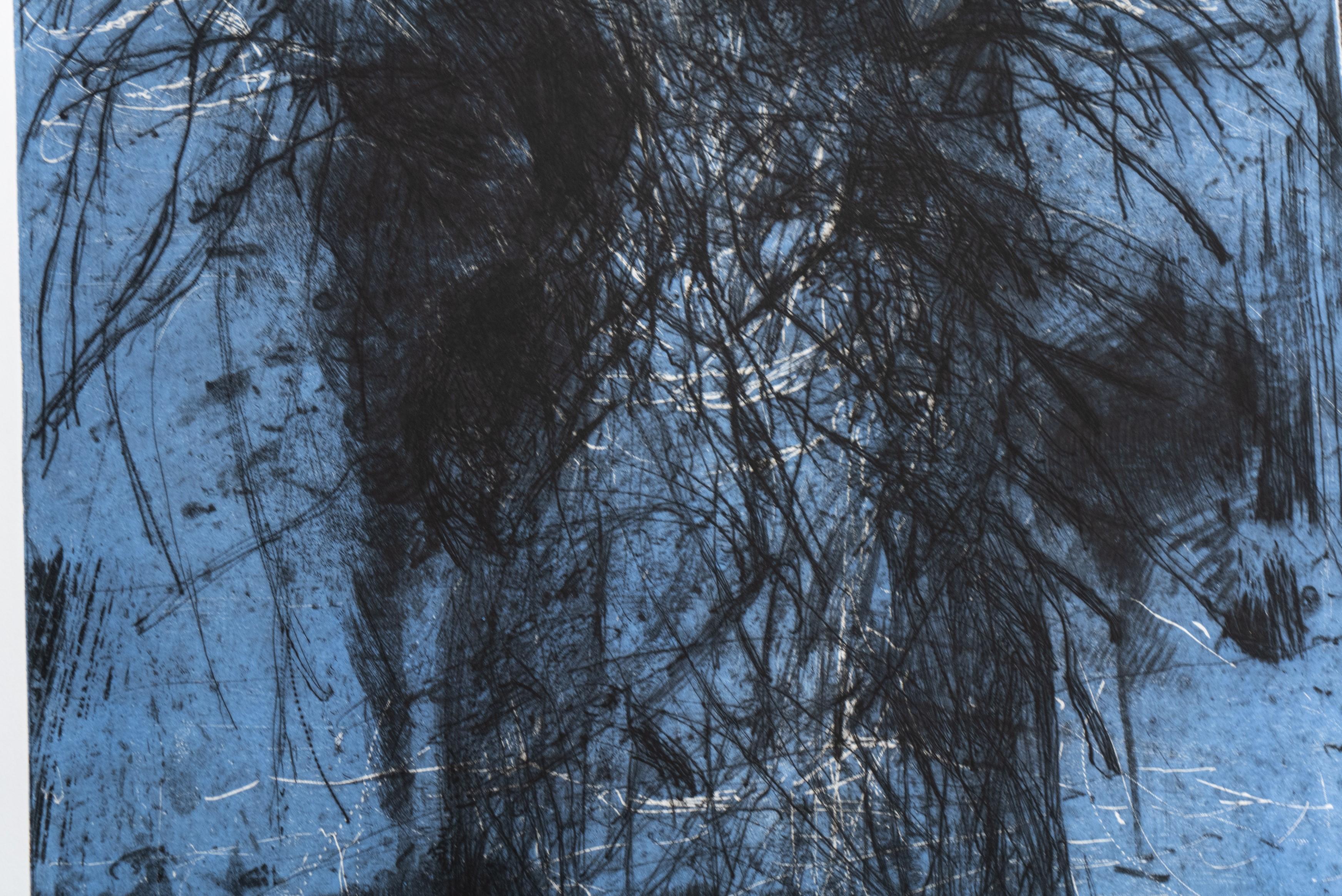 Jim Dine Signiert Blaue Bäume (Diptychon) Pop Art Satz von zwei Radierungen Drucke im Zustand „Gut“ im Angebot in Studio City, CA