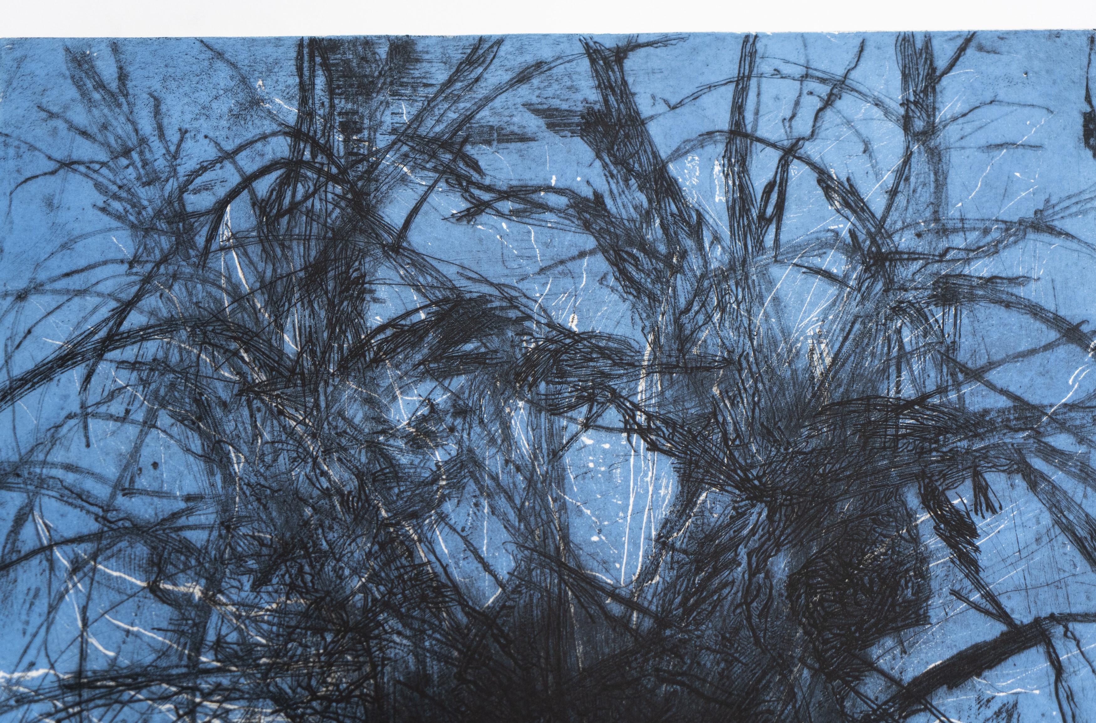 Jim Dine Signiert Blaue Bäume (Diptychon) Pop Art Satz von zwei Radierungen Drucke im Angebot 1