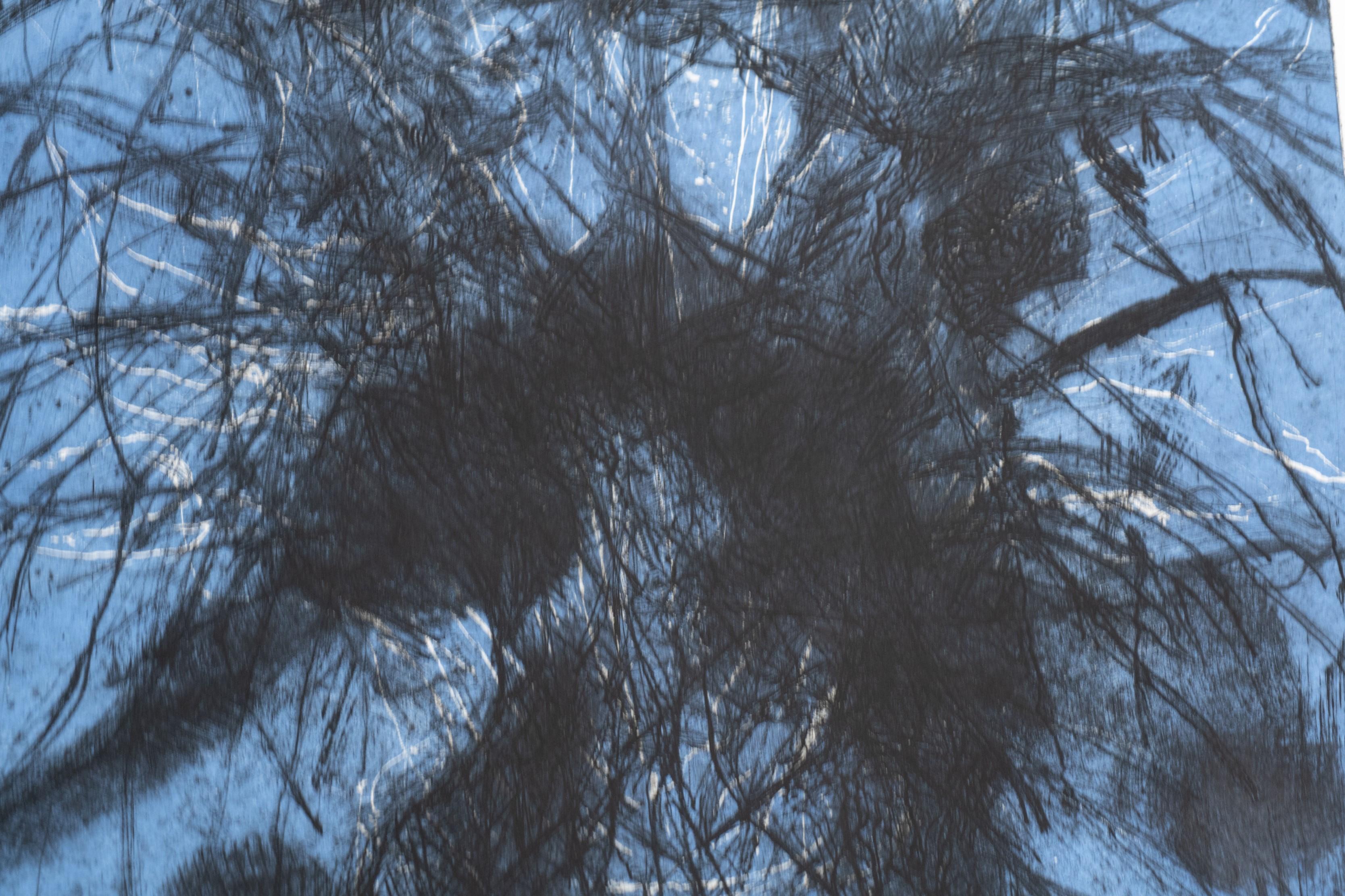 Jim Dine Signiert Blaue Bäume (Diptychon) Pop Art Satz von zwei Radierungen Drucke im Angebot 2