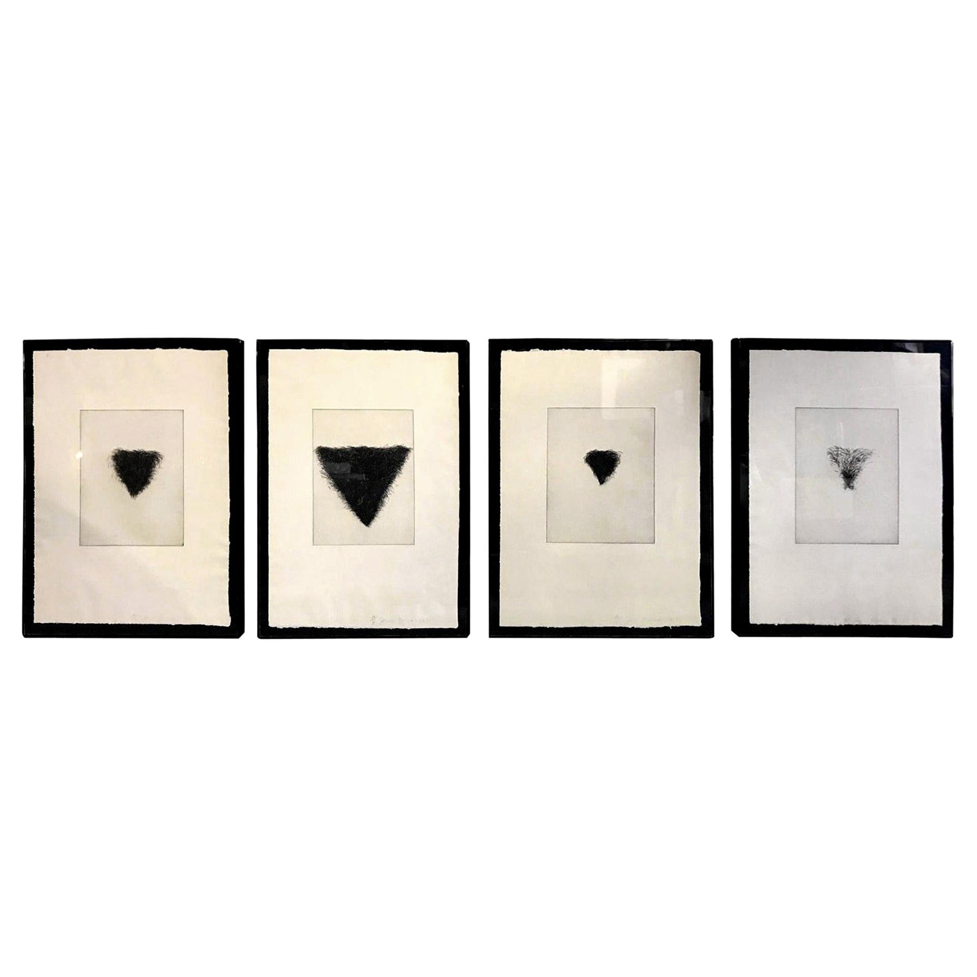 Jim Dine Signed Set of Four Pop Art Etchings "Four Kinds of Pubic Hair", 1971