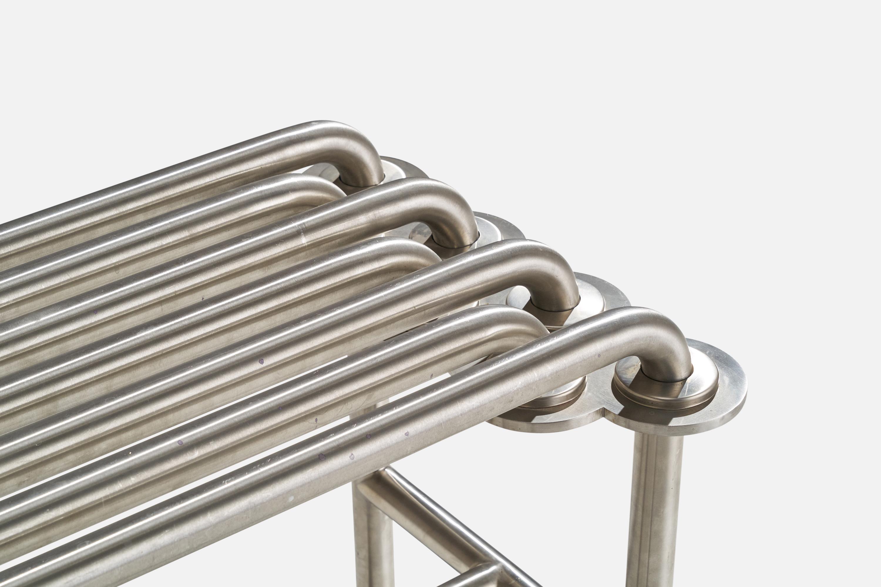 Jim Drain, Unique Bench, Stainless Steel, Aluminium, USA 2000s For Sale 2