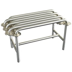 Jim Drain Einzigartiger Prototyp Contemporary Bench, Edelstahl, Aluminium, 2000er Jahre