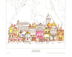 Original 1975 Aspen, Colorado vintage town and Rocky Mountains poster