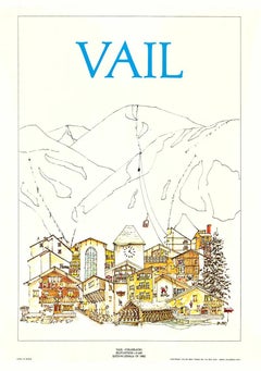 Original Vail Colorado skiing &  travel poster