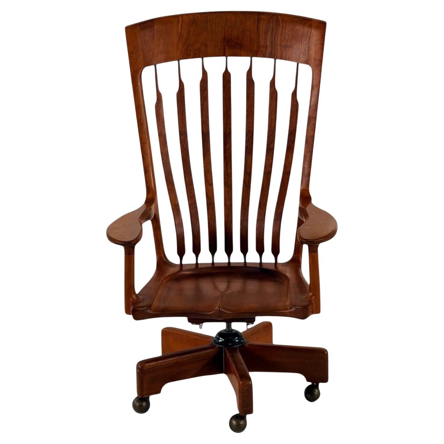Jim Hammer Walnut High Back Desk Chair, 1970