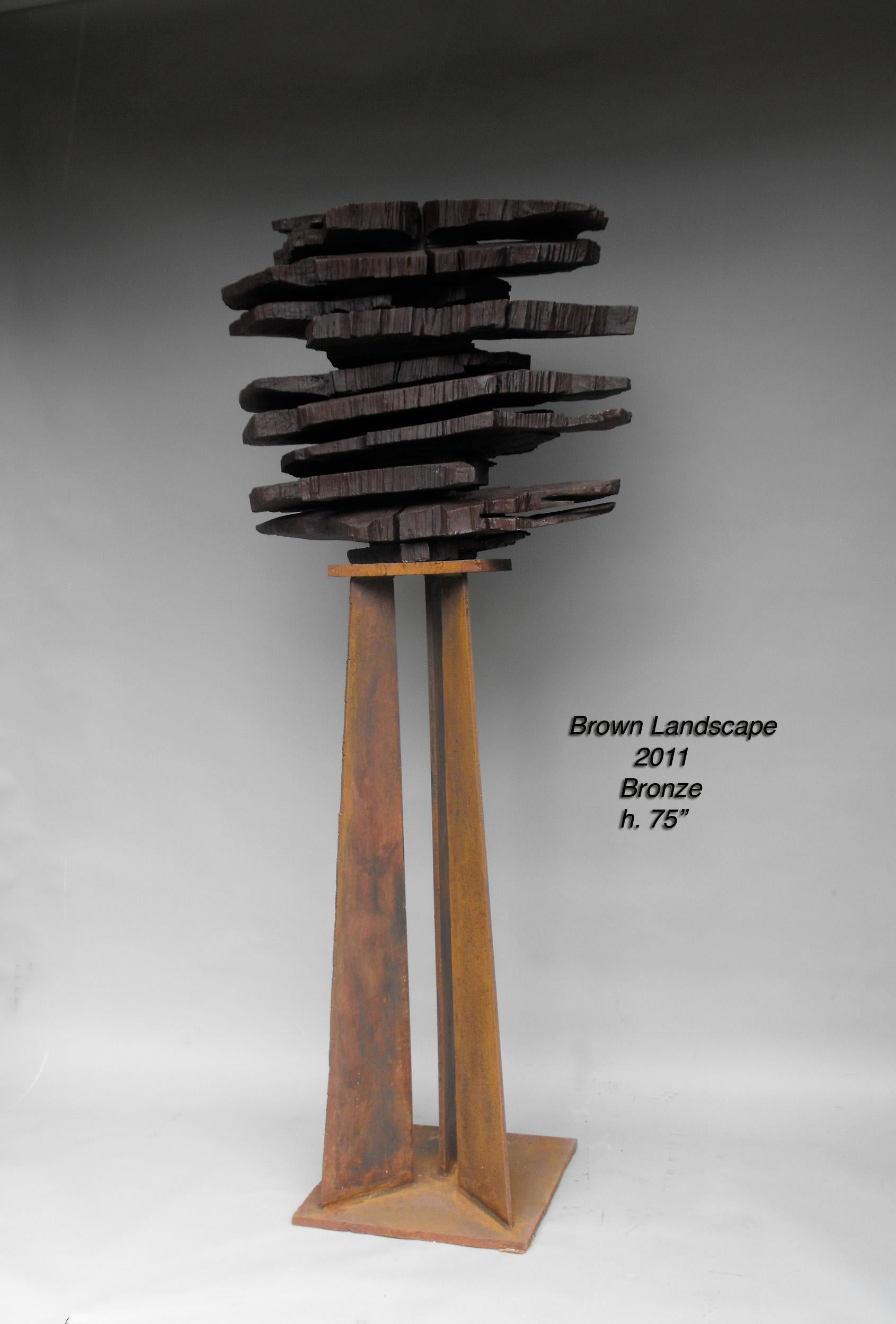 Bronze ohne Titel, Landschaft, großformatig – Sculpture von Jim Henderson
