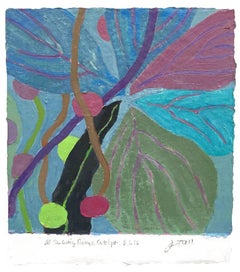 Jim Holl, Catalpa 8.1.16, organic abstract oil on handmade paper painting