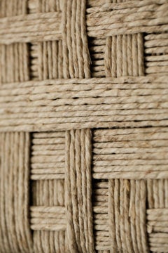 "KNTS", Brown and Beige Grid Mixed Media Kunstwerk zum Aufhängen an der Wand