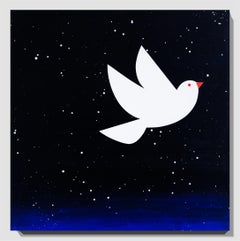 "SPACE DOVE" Acrylic on panel