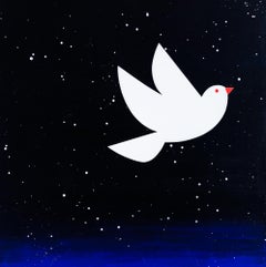 „SPACE DOVE“ Acryl auf Tafel