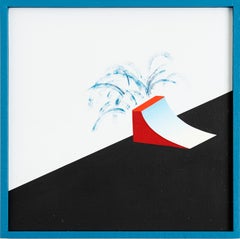 SPOTS Acrylic Collage on Wood Panel, Abstract, 21st Century, Unframed
