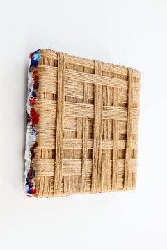 "KNOTS" Abstract, wall hanging assemblage, paint embellishment