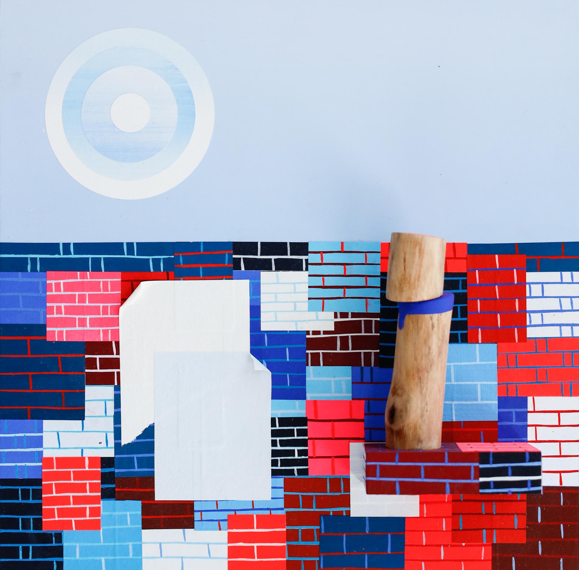 Abstrakte Assemblage „RECLAIMERS“, gefundene Objekte, Acrylfarbe im Angebot 5