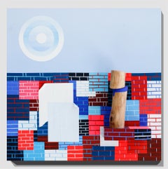 "RECLAIMERS" Abstract assemblage, found objects, acrylic paint