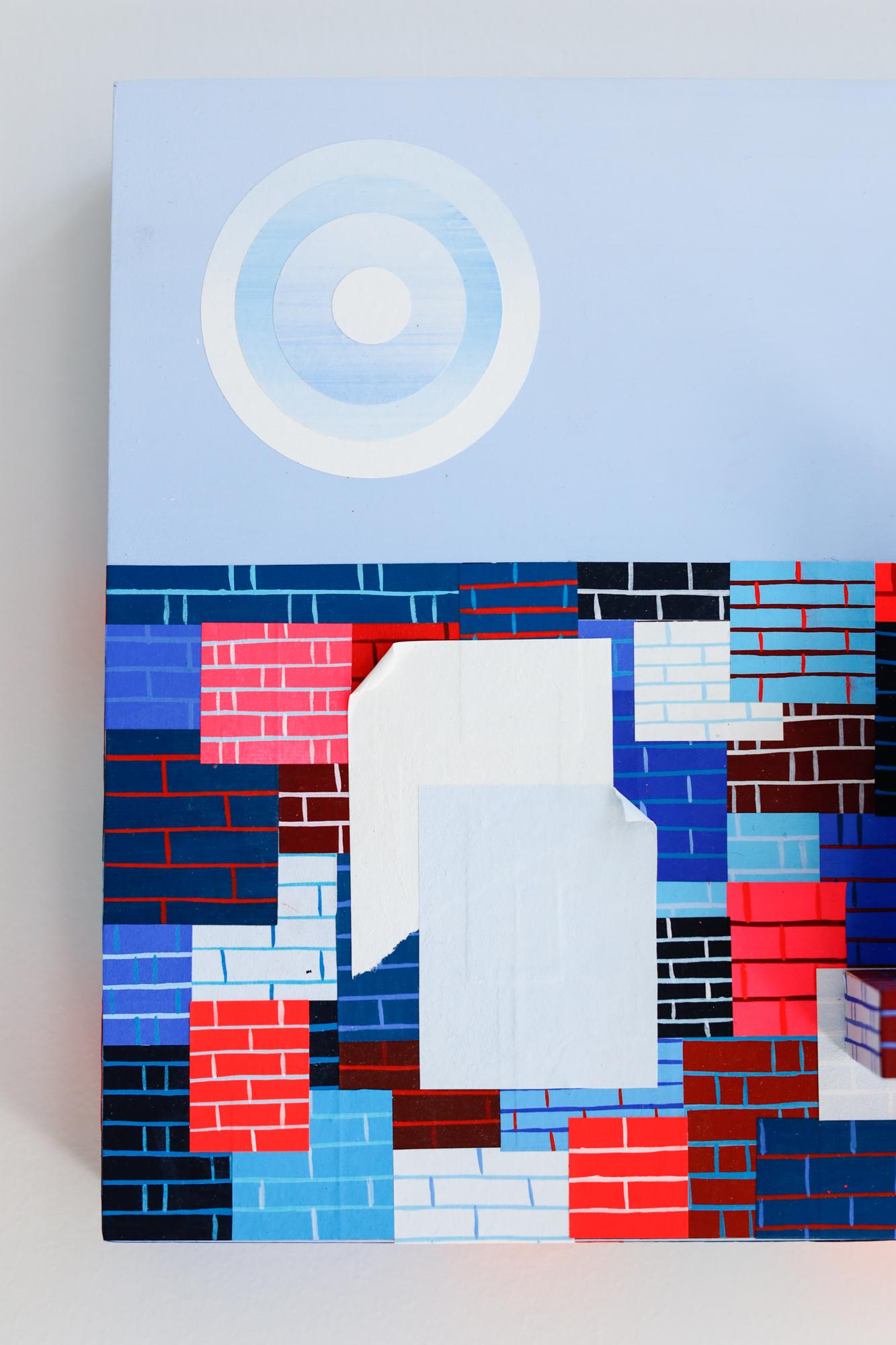 Abstrakte Assemblage „RECLAIMERS“, gefundene Objekte, Acrylfarbe im Angebot 1