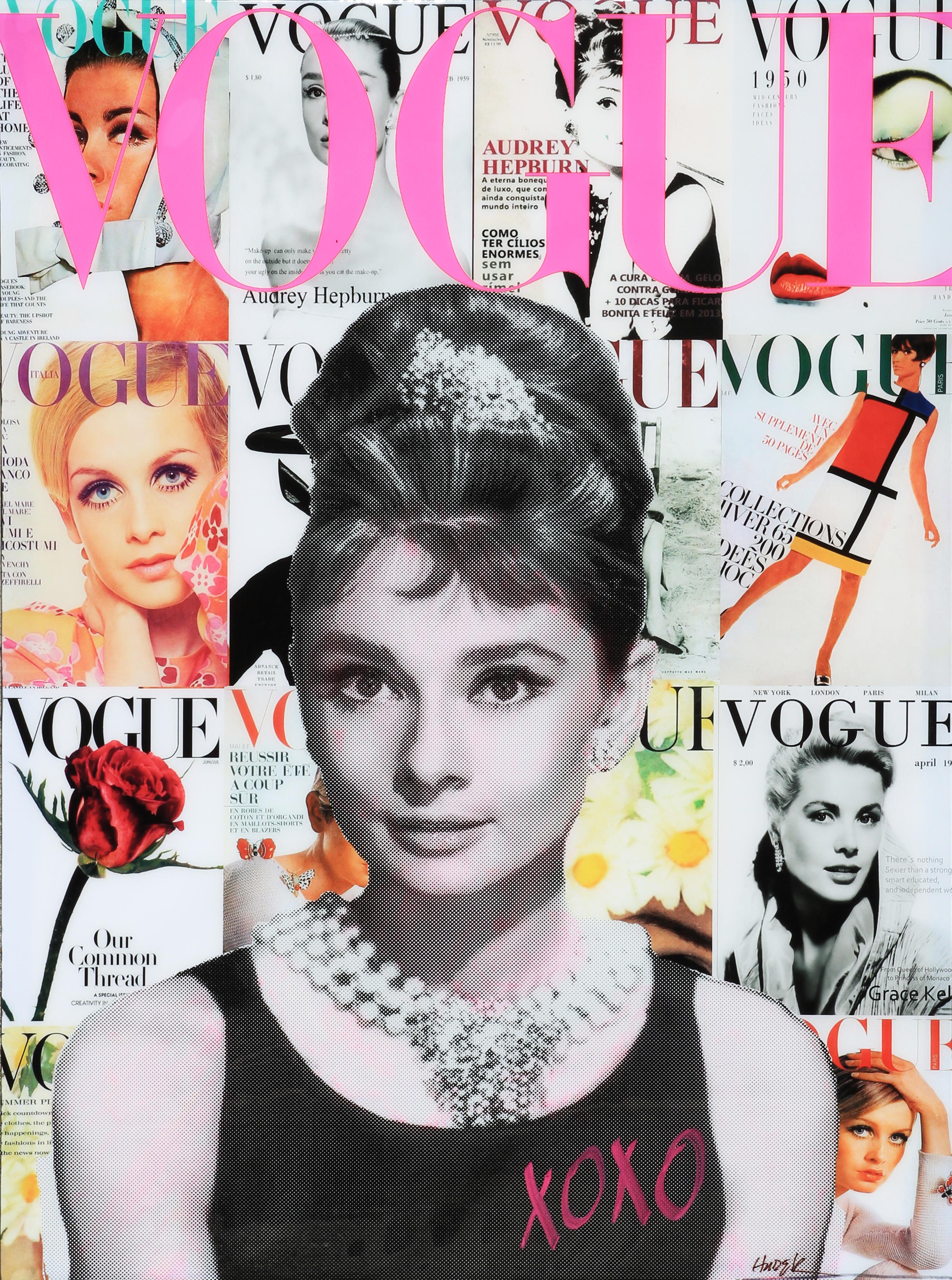 "Art of Class" Portrait d'Audrey Hepburn en résine pop art colorée