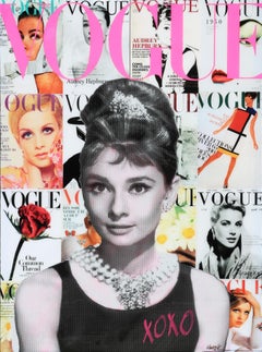 "Art of Class" Colorful Pop Art Resin Collage Portrait of Audrey Hepburn