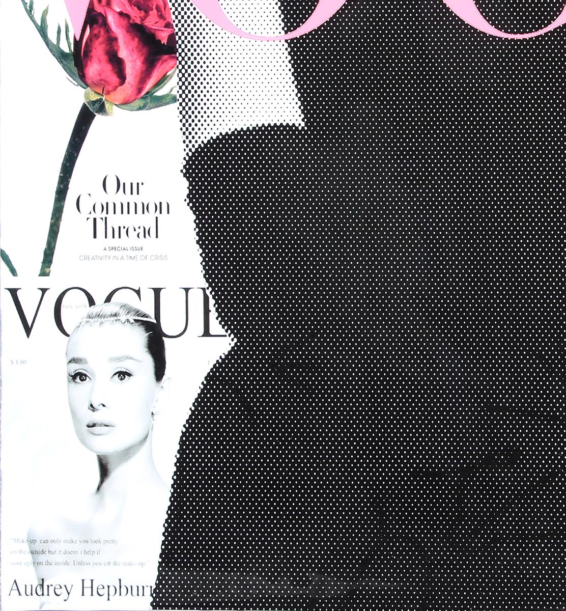 “Audrey in Vogue Style” Colorful Pop Art Resin Collage Audrey Hepburn Portrait 1