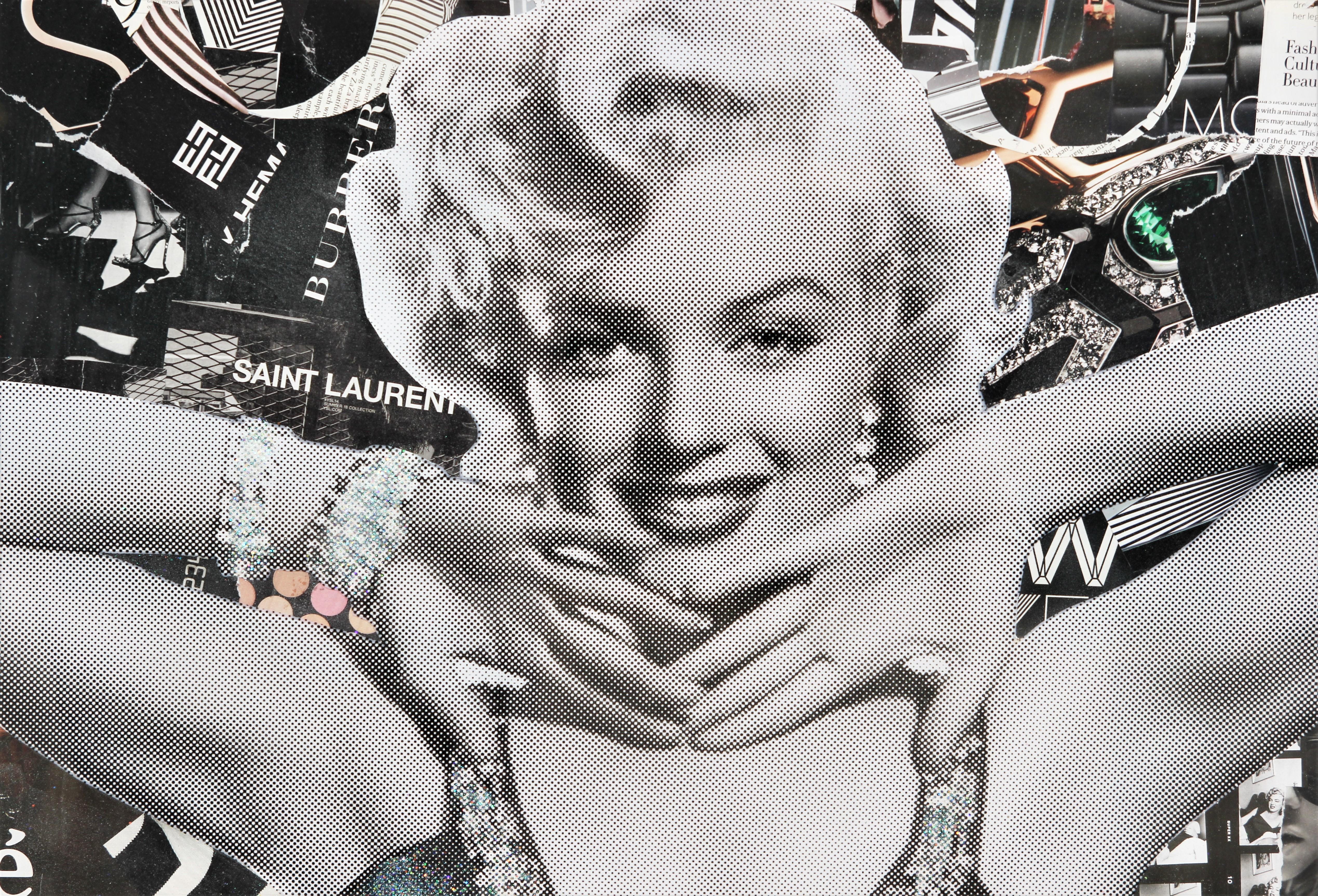 “Glitzy Glitter” Vogue Marilyn Monroe Mixed Media Pop Art Resin Collage 2
