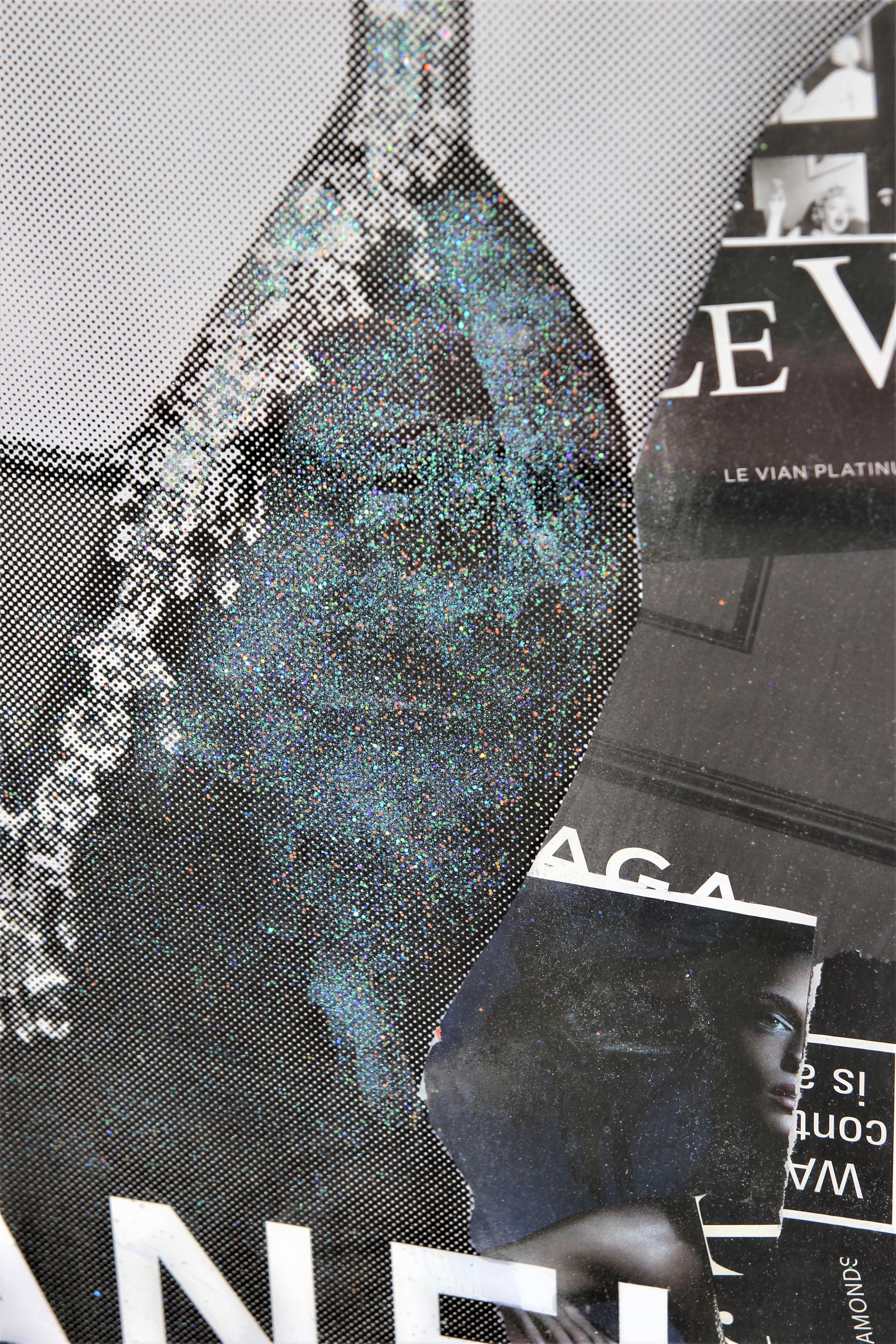 “Glitzy Glitter” Vogue Marilyn Monroe Mixed Media Pop Art Resin Collage 4