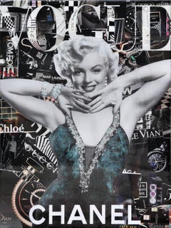 Vogue - Marilyn Monroe - Collage en résine - Technique mixte - Pop Art - Paillettes paillettes