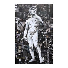 "The Naked Effect" Pop Art Mixed Media Collage of Michelangelo's David Sculpture