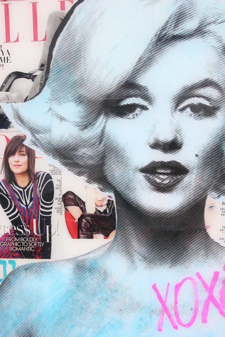 Jim Hudek “xoxo From Marilyn” Blue Toned Marilyn Monroe Mixed Media Pop Art Collage At 1stdibs