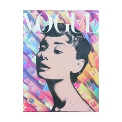 Audrey Hepburn Louis Vuitton Vogue Mixed Media Contemporary Collage